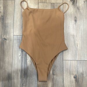 NWOT - Never worn! Zulu & Zephyr Almond Rib One Piece Swimsuit - size 6 US